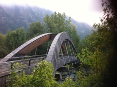 Crosing the Landquart river to Malans